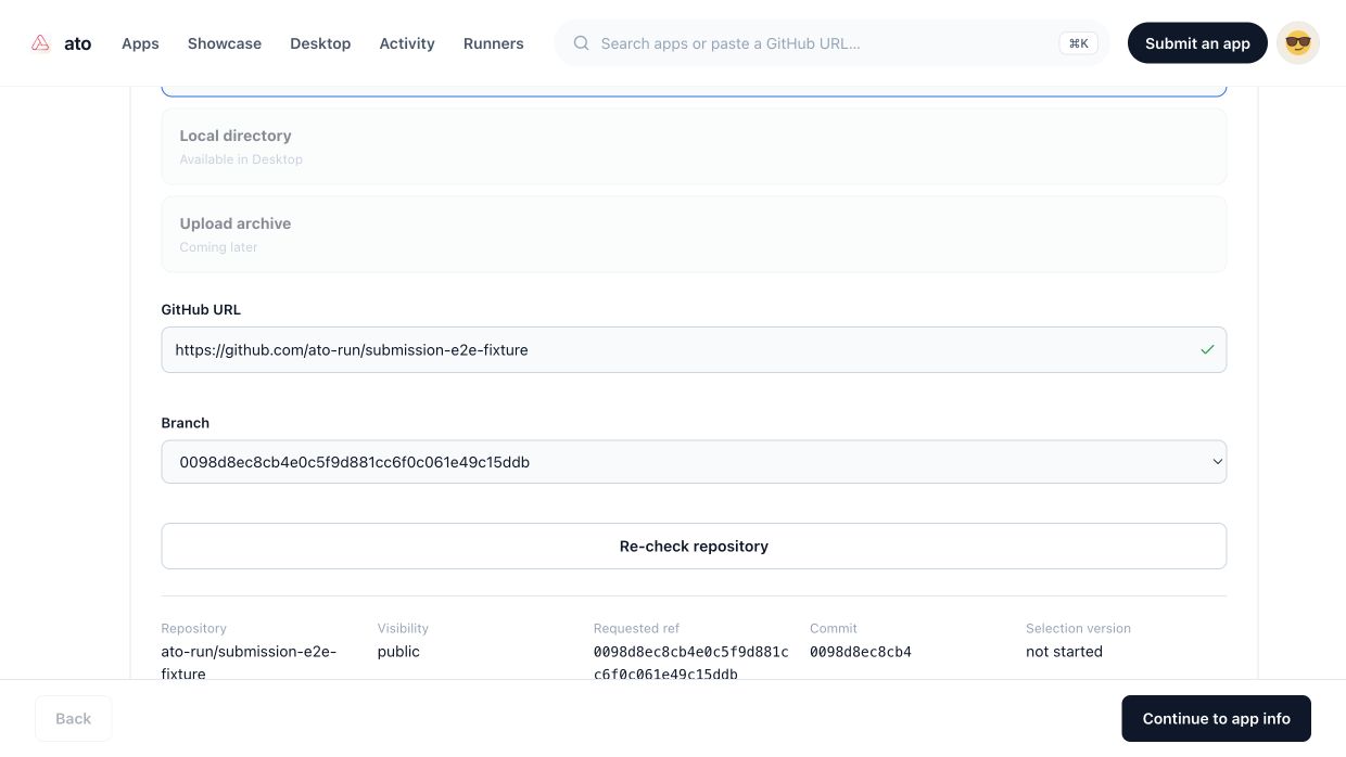 GitHub URLと固定されたexact commitを確認する画面